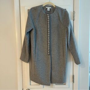 Liz Claiborne Embellished Gray Pea Coat Size S EXCELLENT CONDITION!